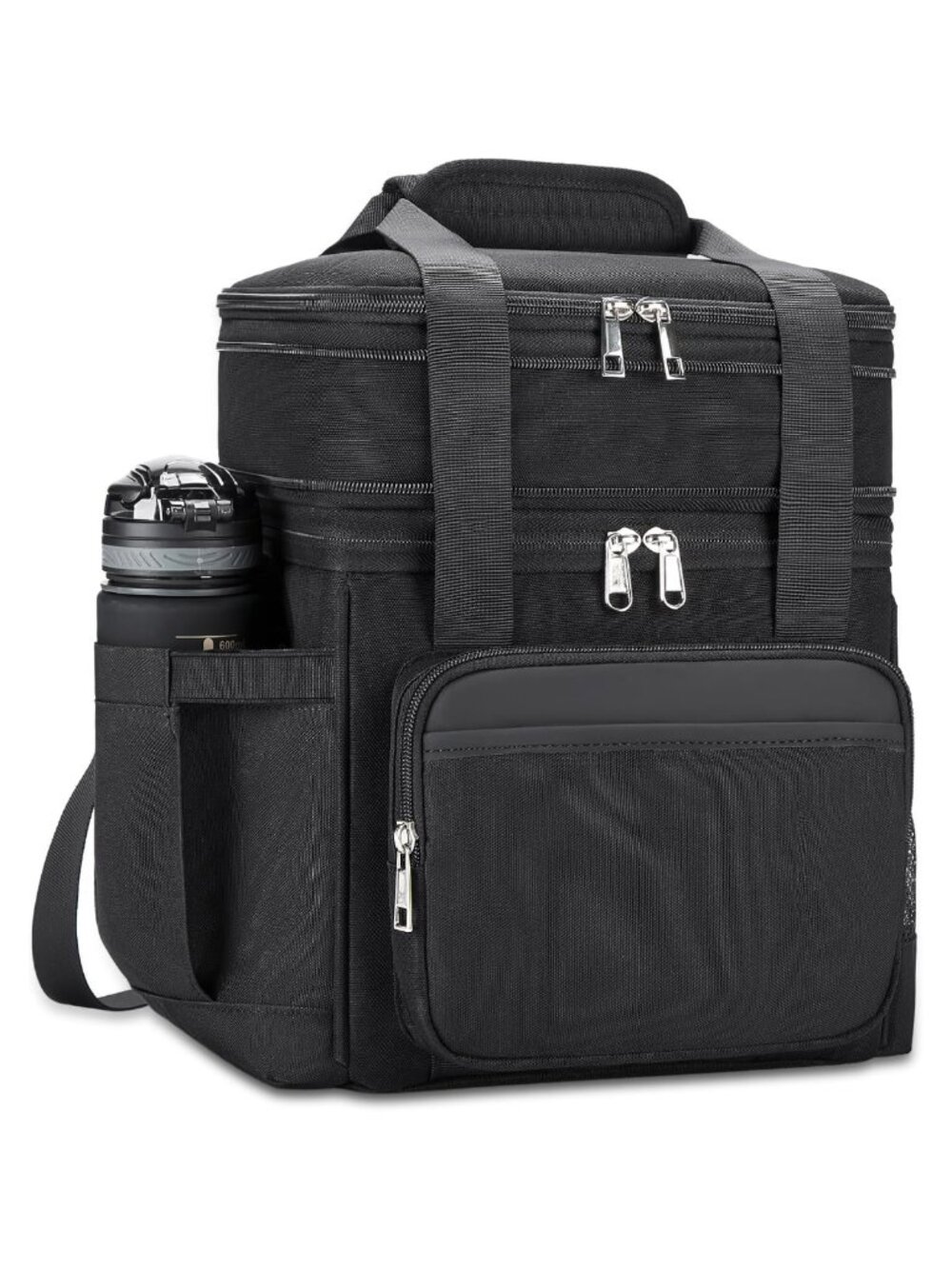 Insulated Lunch Bag Large Double Deck Expandable Tote Oxford Leakproof